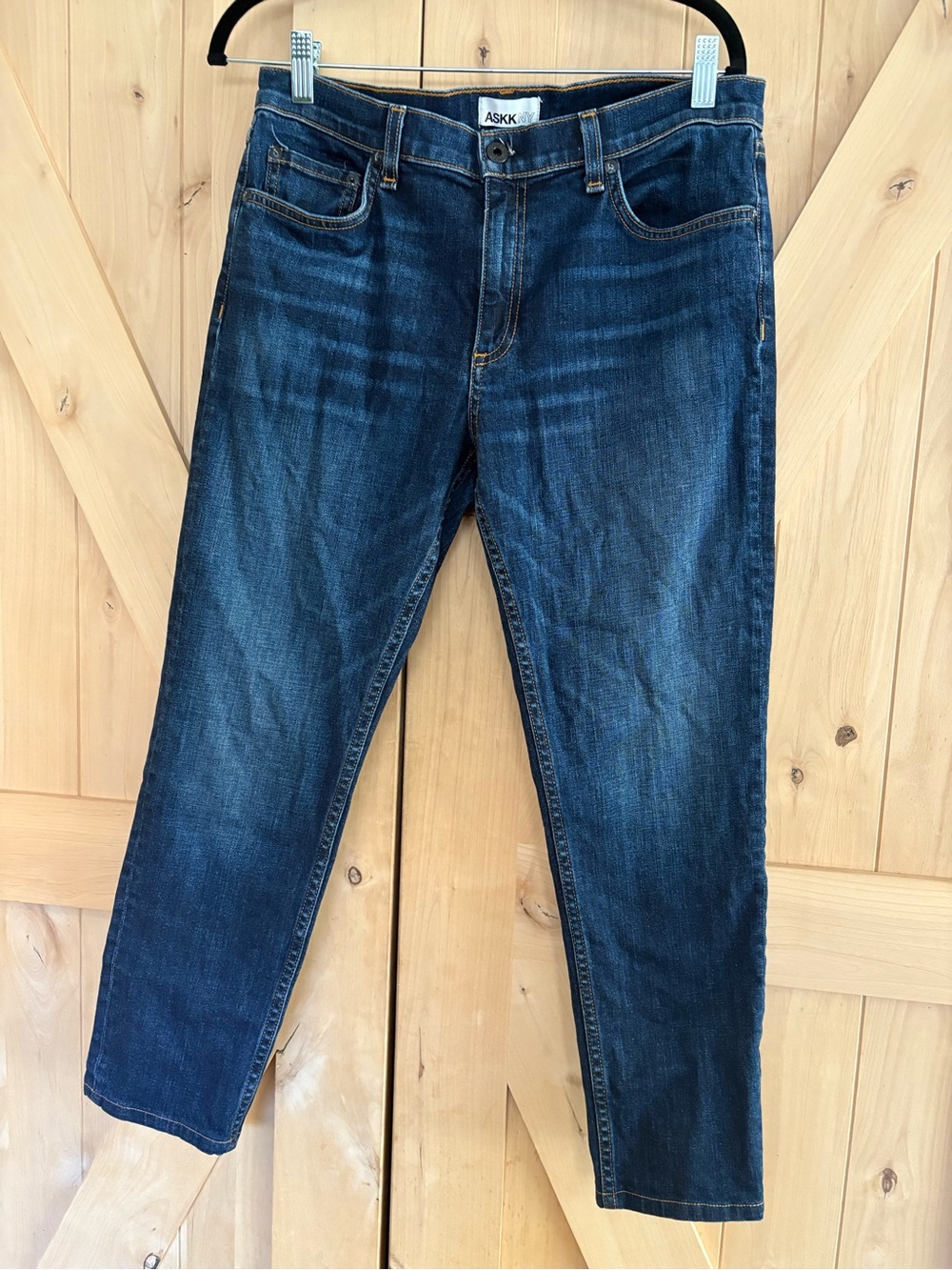 ASKK NY Women's Dark Blue Cropped Slim Jeans